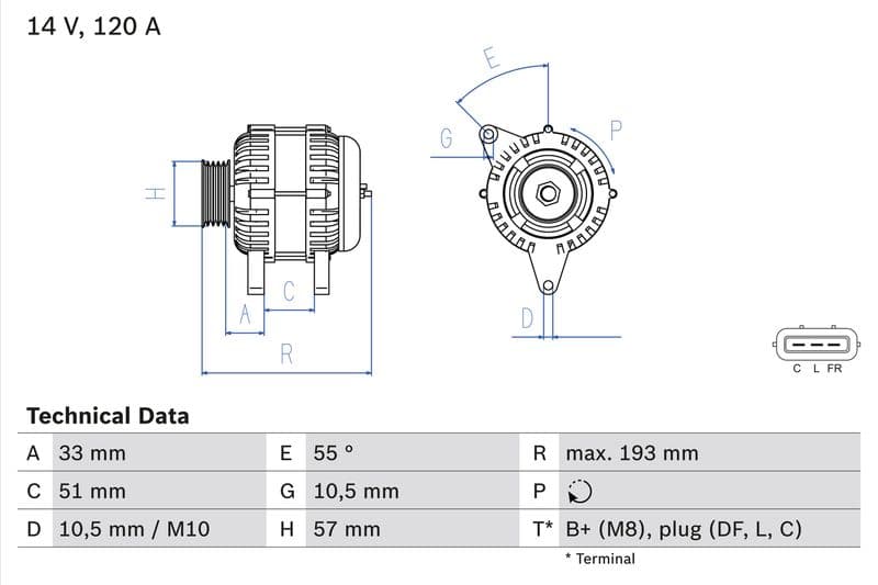 Generator / Alternator BOSCH 0 986 083 830