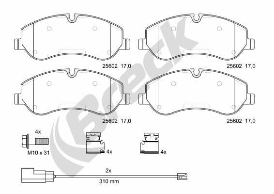 set placute frana,frana disc BRECK 25602 00 703 00