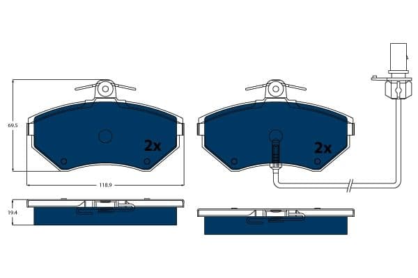set placute frana,frana disc TRW ELECTRIC BLUE GDB1366BTE