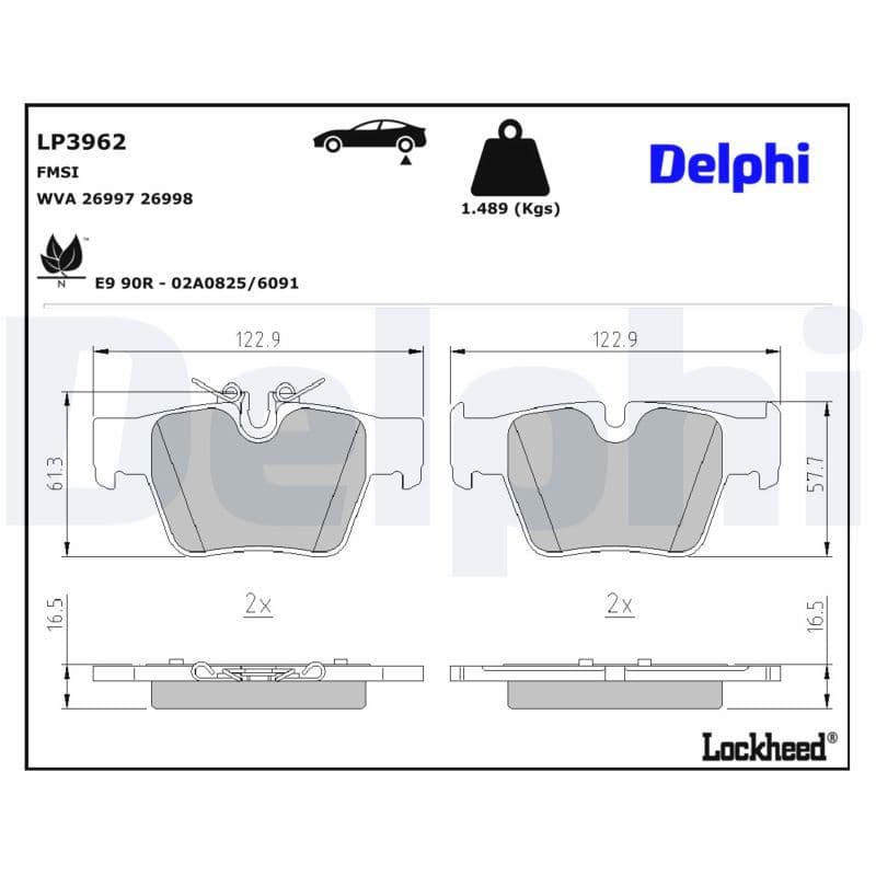 set placute frana,frana disc DELPHI LP3962
