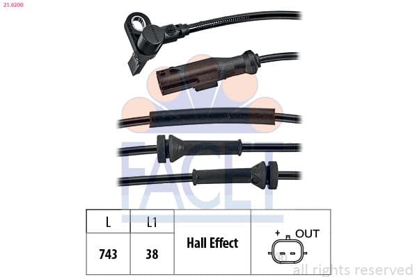 senzor,turatie roata FACET Made in Italy - OE Equivalent 21.0200