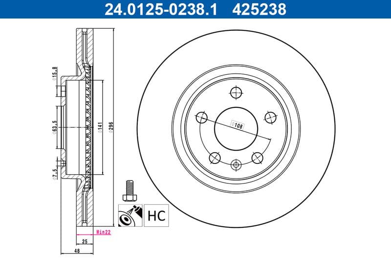 Disc frana ATE 24.0125-0238.1