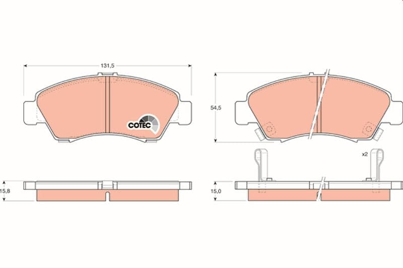 set placute frana,frana disc TRW COTEC GDB1164
