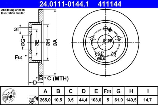 Disc frana ATE 24.0111-0144.1
