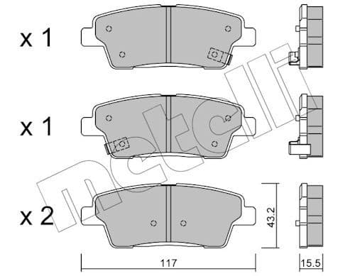set placute frana,frana disc METELLI 22-1140-0