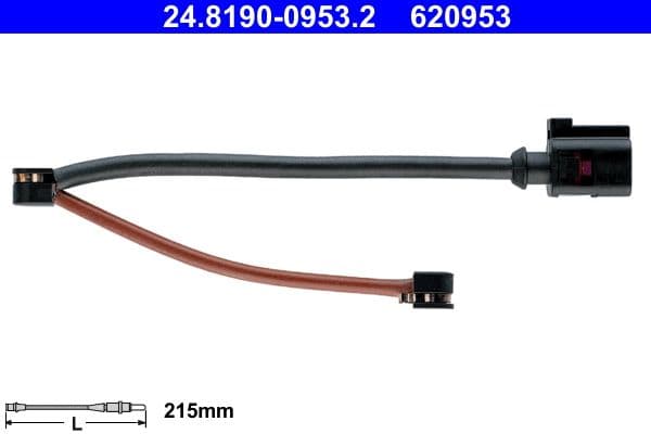 senzor de avertizare,uzura placute de frana ATE 24.8190-0953.2