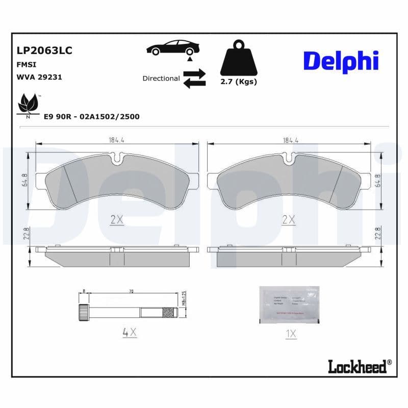set placute frana,frana disc DELPHI LP2063LC