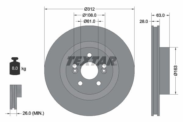 Disc frana TEXTAR PRO 92167703
