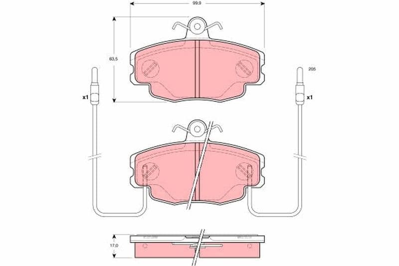 set placute frana,frana disc TRW GDB1428