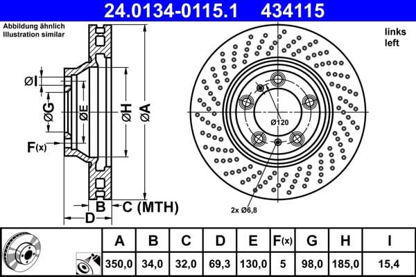 Disc frana ATE 24.0134-0115.1