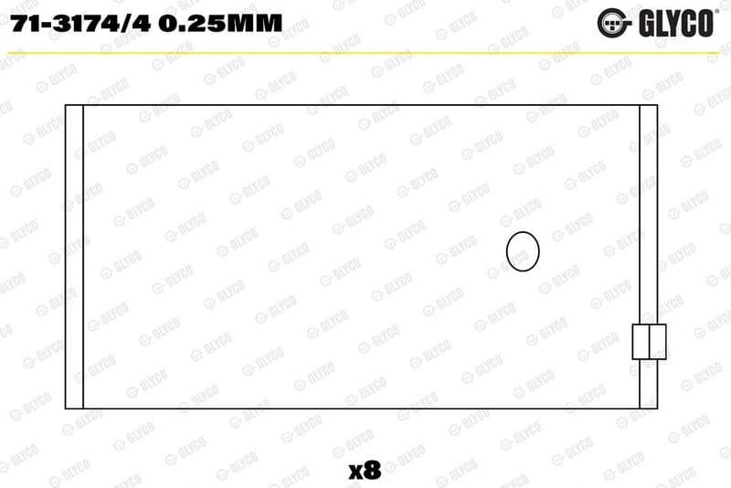 Cuzinet bielă GLYCO 71-3174/4 0.25mm