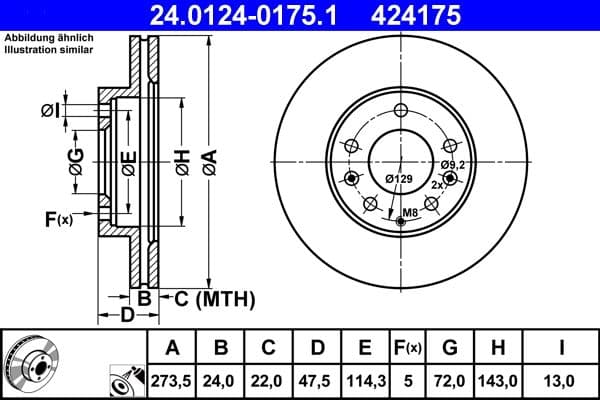 Disc frana ATE 24.0124-0175.1