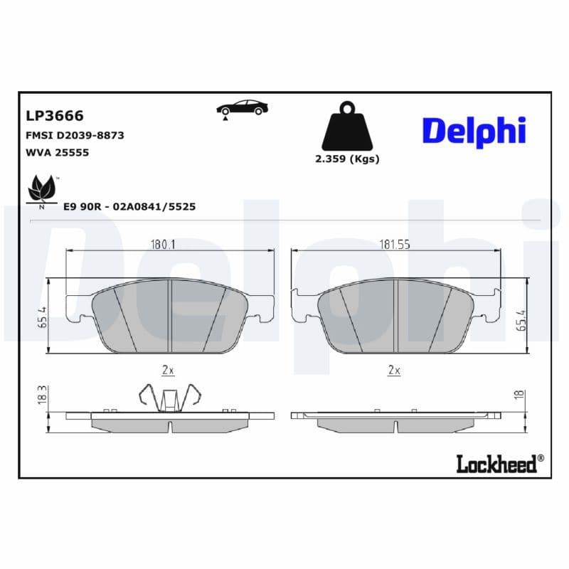 set placute frana,frana disc DELPHI LP3666