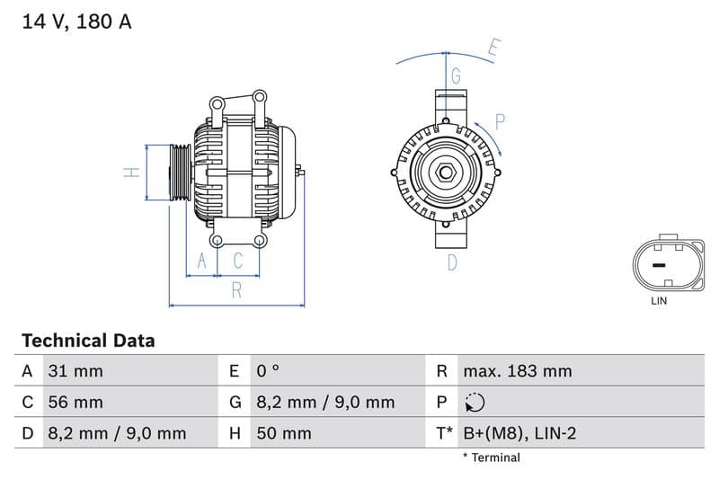 Generator / Alternator BOSCH 0 986 083 670