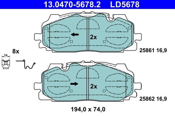 set placute frana,frana disc ATE Ceramic 13.0470-5678.2