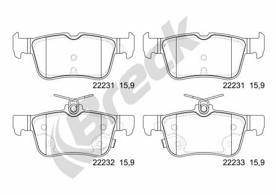 set placute frana,frana disc BRECK 22231 00 702 00