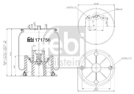 Burduf, suspensie pneumatica FEBI BILSTEIN 171756