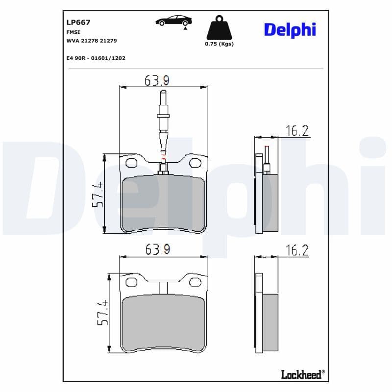 set placute frana,frana disc DELPHI LP667