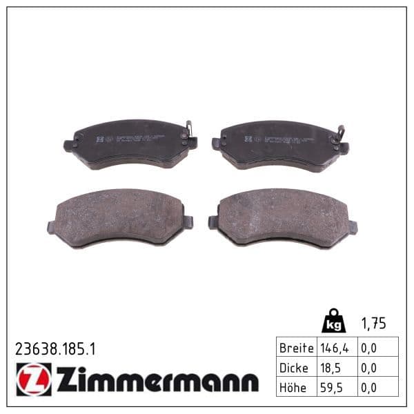 set placute frana,frana disc ZIMMERMANN 23638.185.1