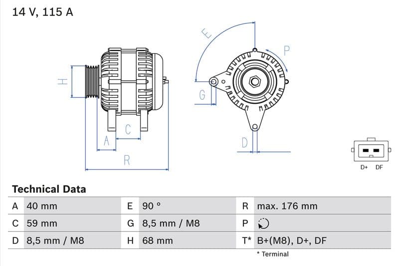 Generator / Alternator BOSCH 0 986 040 270