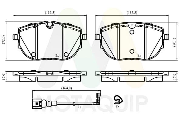 set placute frana,frana disc MOTAQUIP LVXL2076