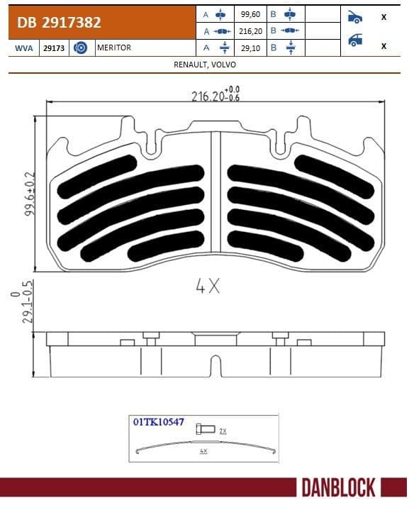 set placute frana,frana disc DANBLOCK DB 2917382