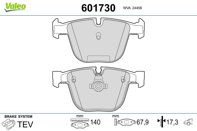 set placute frana,frana disc VALEO 601730