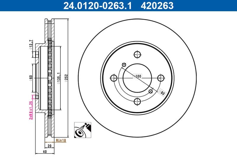 Disc frana ATE 24.0120-0263.1