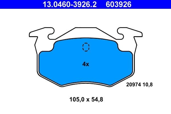 set placute frana,frana disc ATE 13.0460-3926.2