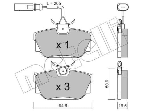 set placute frana,frana disc METELLI 22-0346-1