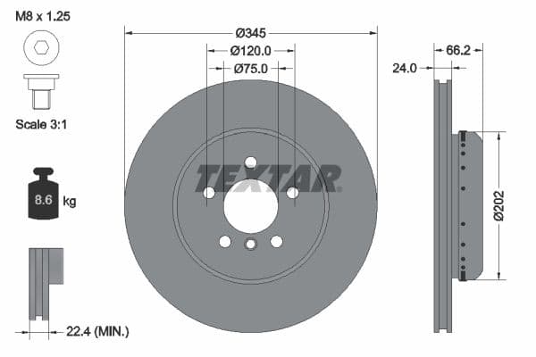 Disc frana TEXTAR PRO+ 92265625