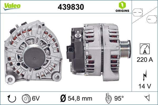 Generator / Alternator VALEO ORIGINS NEW OE TECHNOLOGY 439830