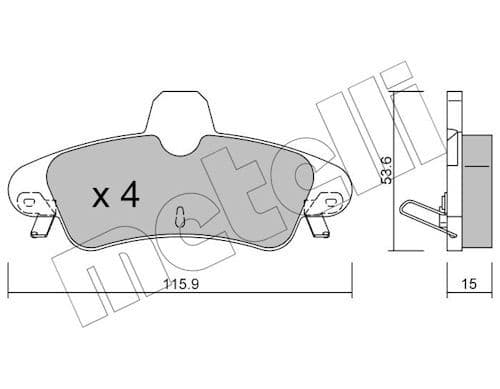 set placute frana,frana disc METELLI 22-0143-1