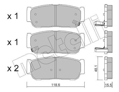 set placute frana,frana disc METELLI 22-0727-0