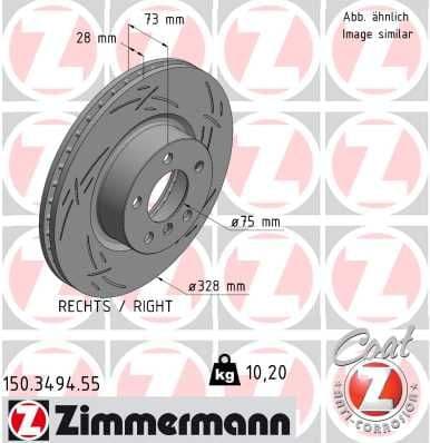 Disc frana ZIMMERMANN BLACK Z 150.3494.55