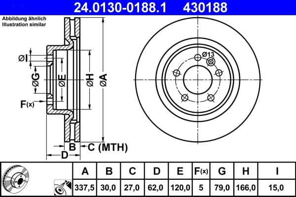 Disc frana ATE 24.0130-0188.1