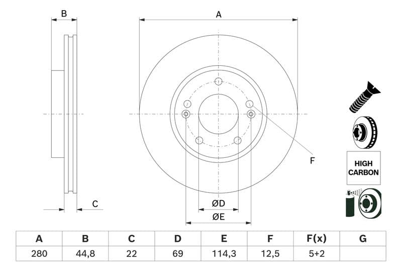 Disc frana BOSCH 0 986 479 H67