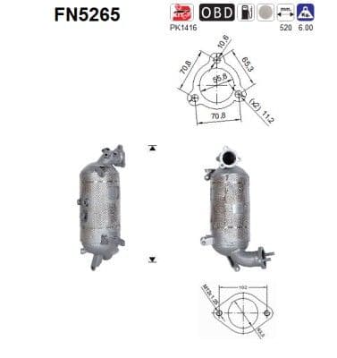 Filtru funingine/particule, sist.de esapament AS-PL FN5265