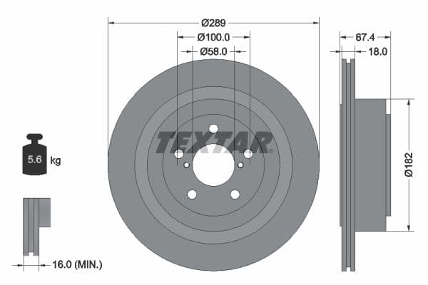 Disc frana TEXTAR PRO 92173603