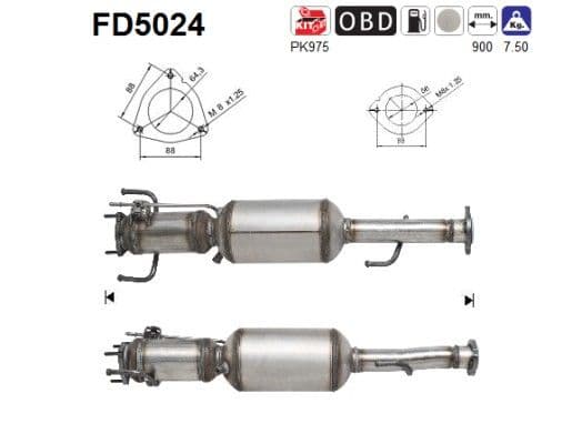 Filtru funingine/particule, sist.de esapament AS-PL FD5024