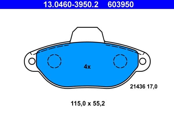 set placute frana,frana disc ATE 13.0460-3950.2