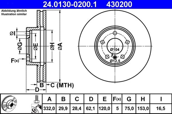 Disc frana ATE 24.0130-0200.1