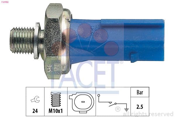 Senzor presiune ulei FACET Made in Italy - OE Equivalent 7.0192