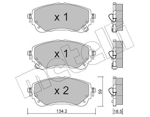 set placute frana,frana disc METELLI 22-1234-0