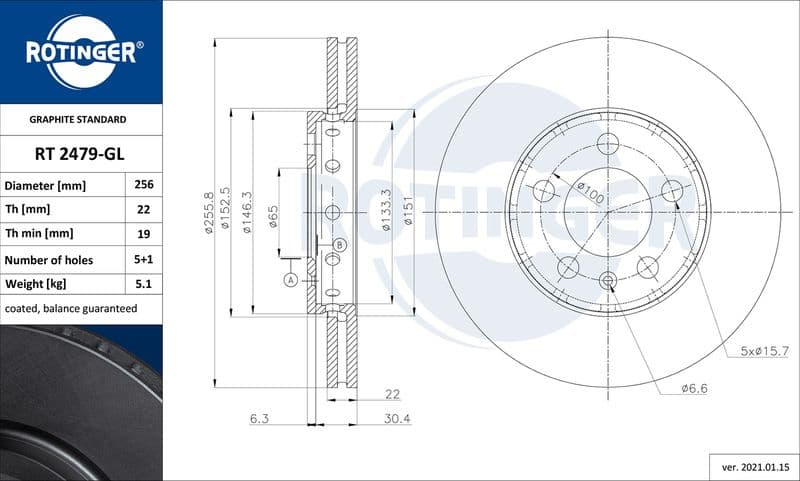 Disc frana ROTINGER GRAPHITE LINE RT 2479-GL