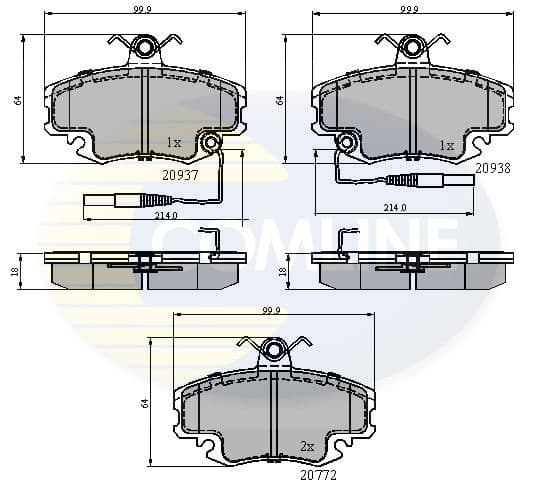 set placute frana,frana disc COMLINE CBP1431