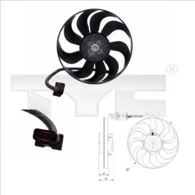 Ventilator, radiator TYC 837-0001