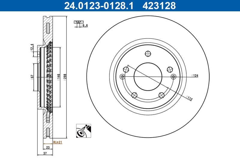 Disc frana ATE 24.0123-0128.1