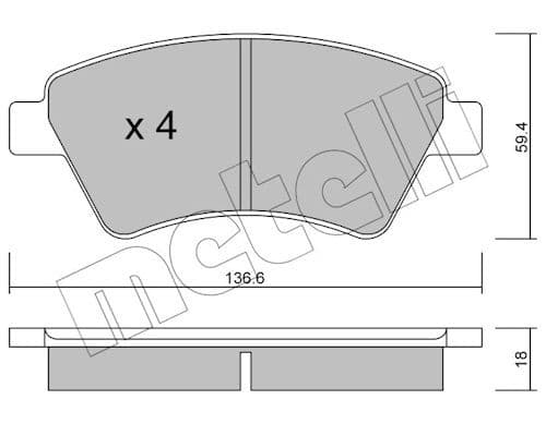 set placute frana,frana disc METELLI 22-0544-0