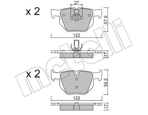 set placute frana,frana disc METELLI 22-0644-0